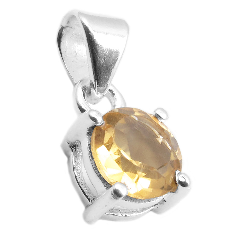 Pendentif citrine en argent massif 925