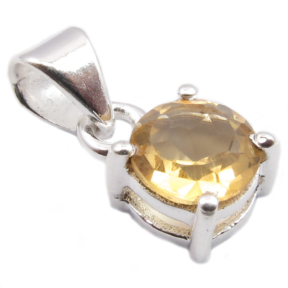 Pendentif citrine en argent massif 925