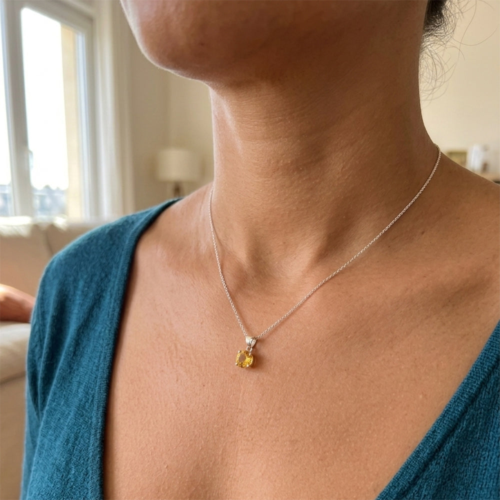 Citrine sterling silver pendant