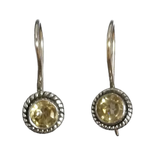 Boucles d’oreilles citrine en argent massif 925