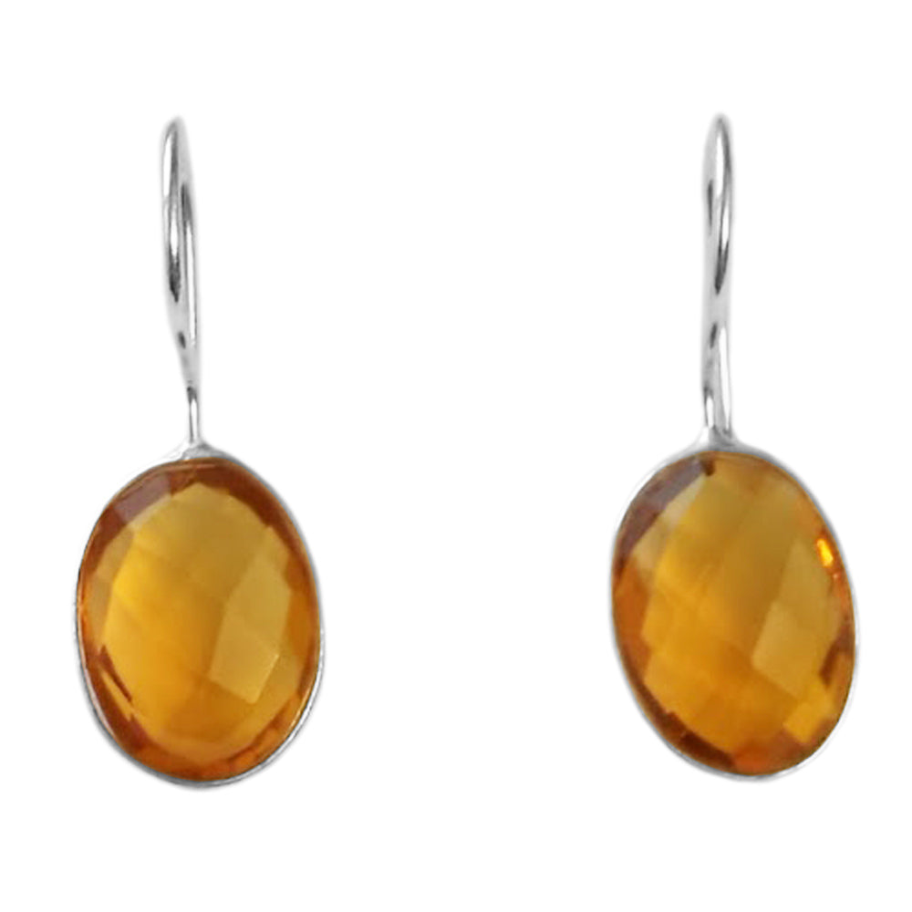 Boucles d’oreilles citrine en argent massif 925