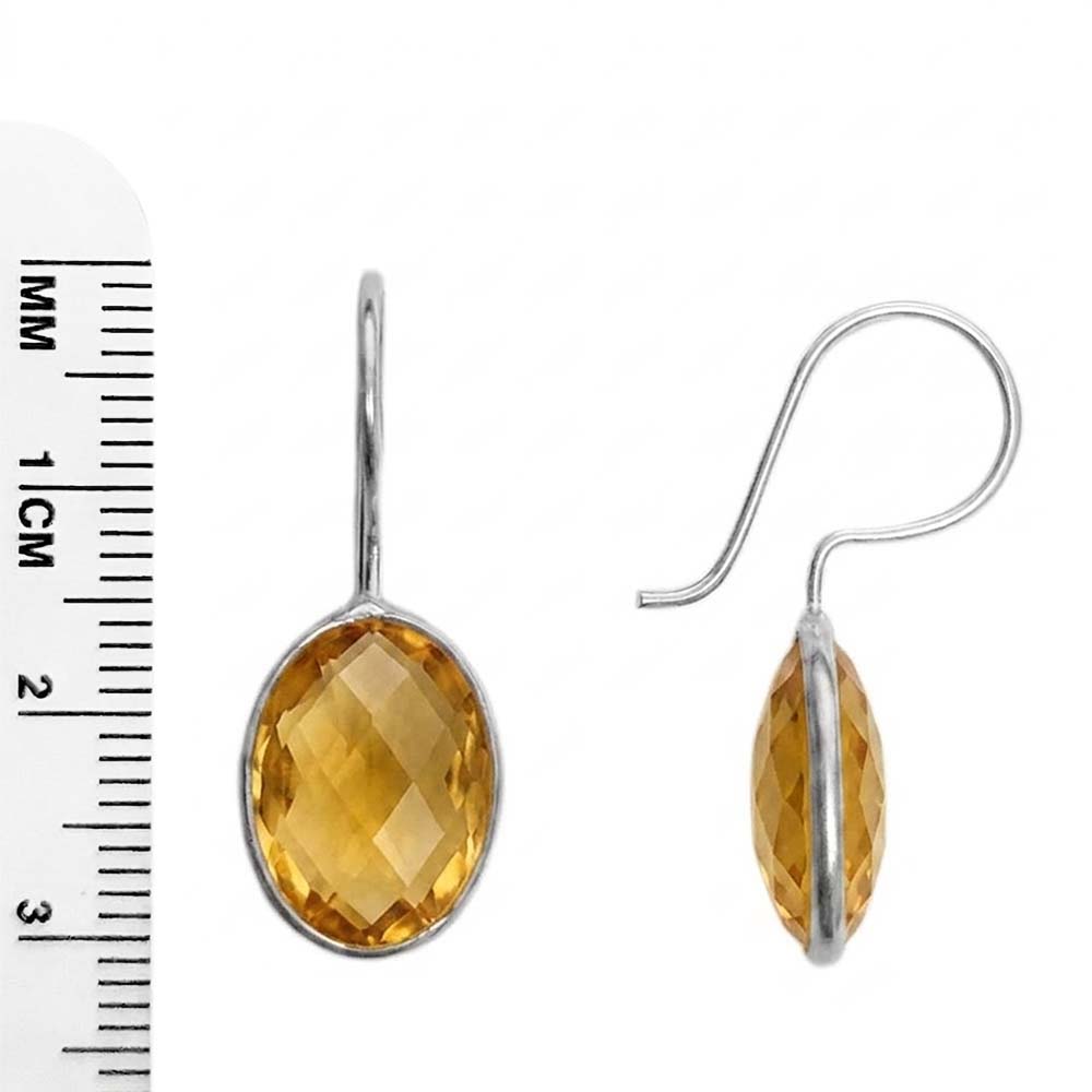 Boucles d’oreilles citrine en argent massif 925