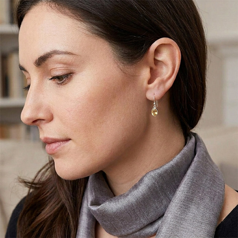 Citrine sterling silver earrings