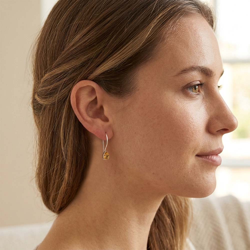 Citrine sterling silver earrings