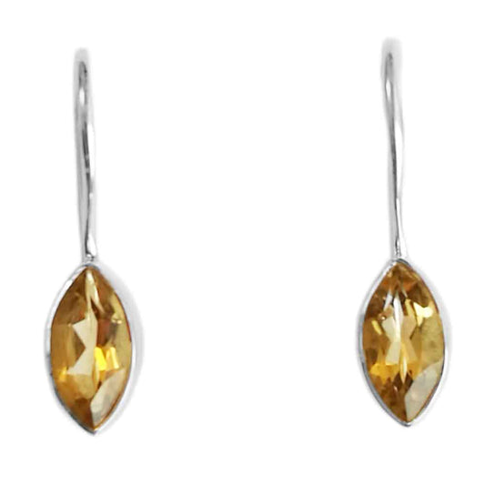 Boucles d’oreilles citrine en argent massif 925