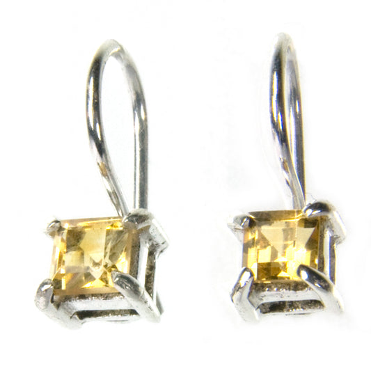 Boucles d’oreilles citrine en argent massif 925