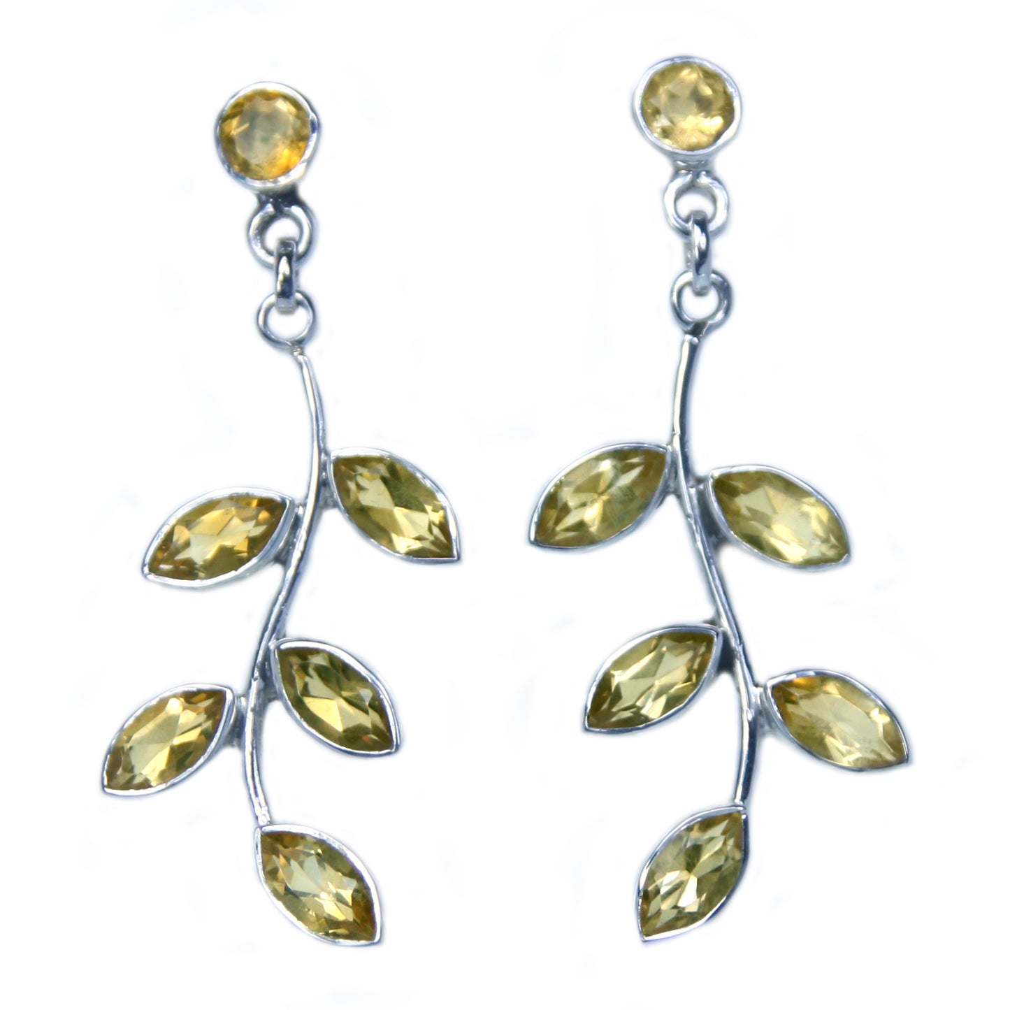 Boucles d’oreilles citrine en argent massif 925