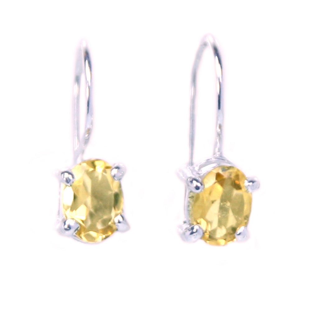 Boucles d’oreilles citrine en argent massif 925