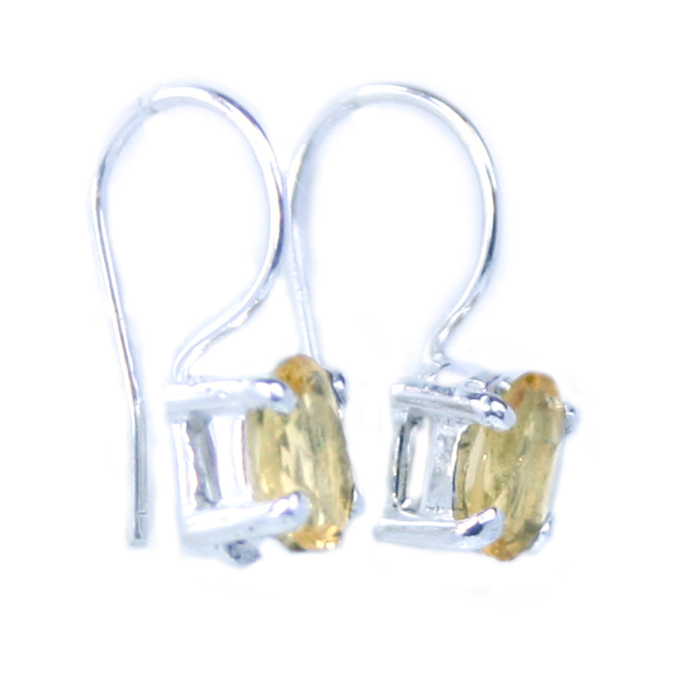 Boucles d’oreilles citrine en argent massif 925