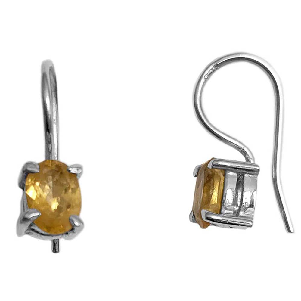 Boucles d’oreilles citrine en argent massif 925