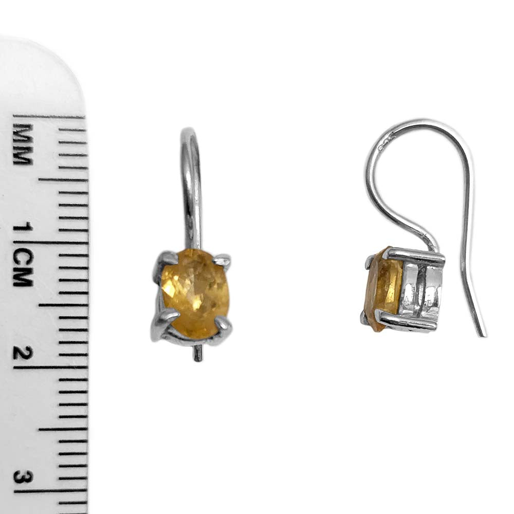 Boucles d’oreilles citrine en argent massif 925
