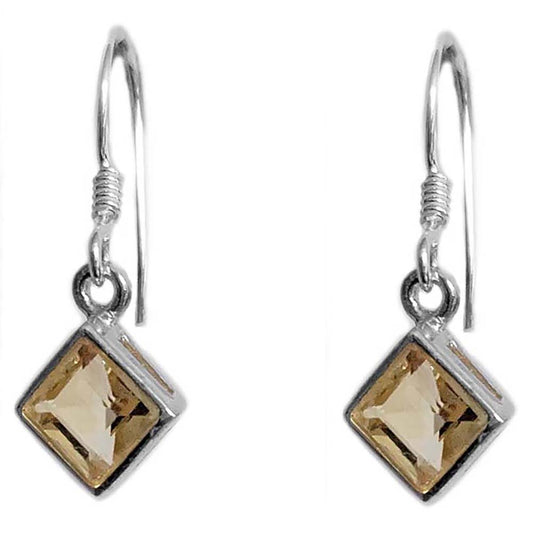 Citrine sterling silver drop earrings