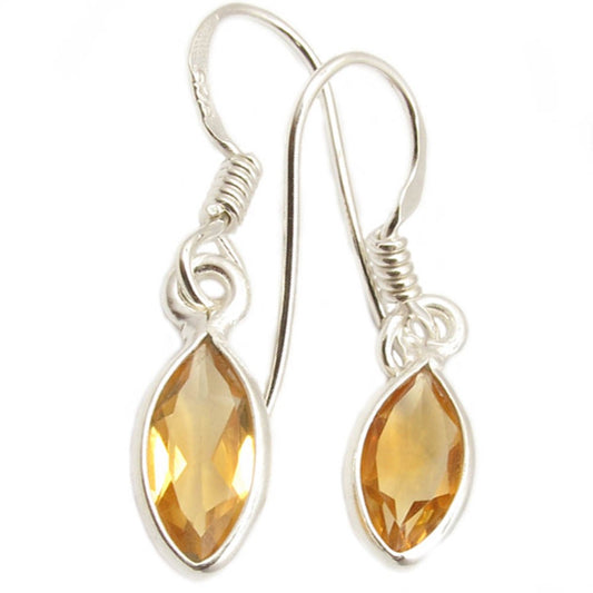 Boucles d’oreilles citrine en argent massif 925