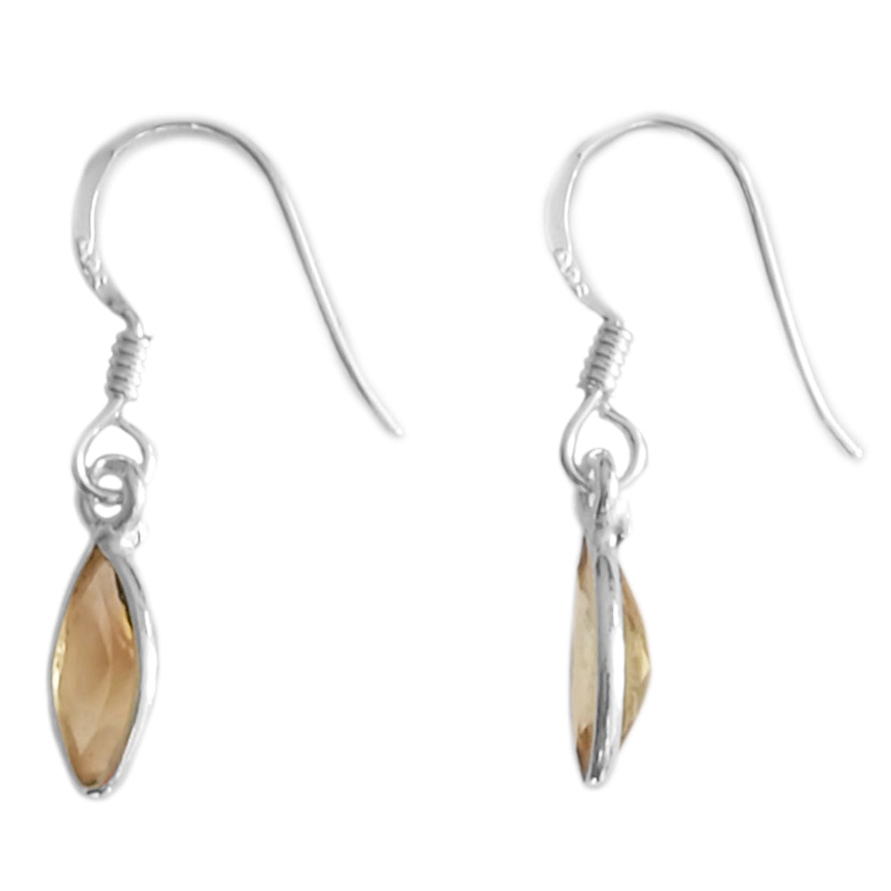 Boucles d’oreilles citrine en argent massif 925