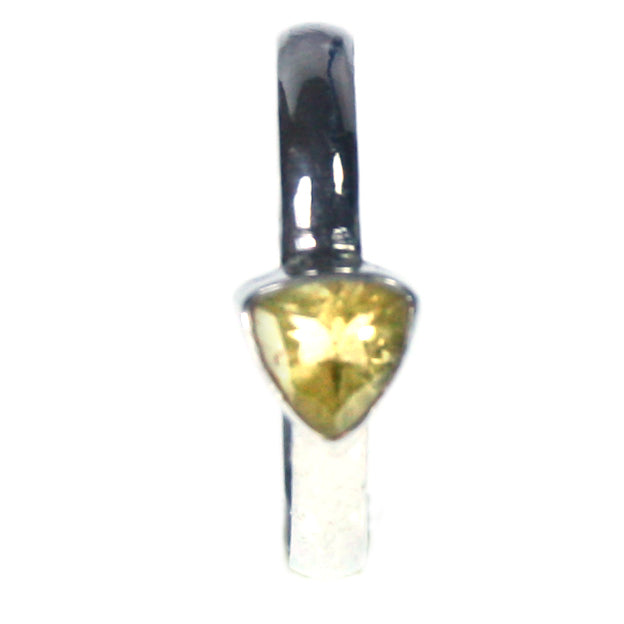 Bague citrine en argent massif 925 - Taille 50