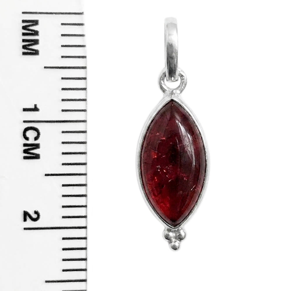 Pendentif grenat en argent massif 925