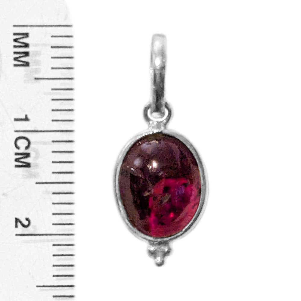 Pendentif grenat en argent massif 925