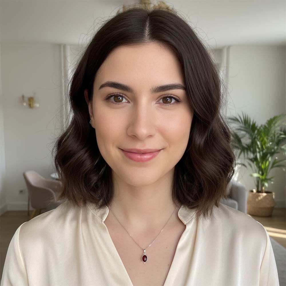 Pendentif grenat en argent massif 925