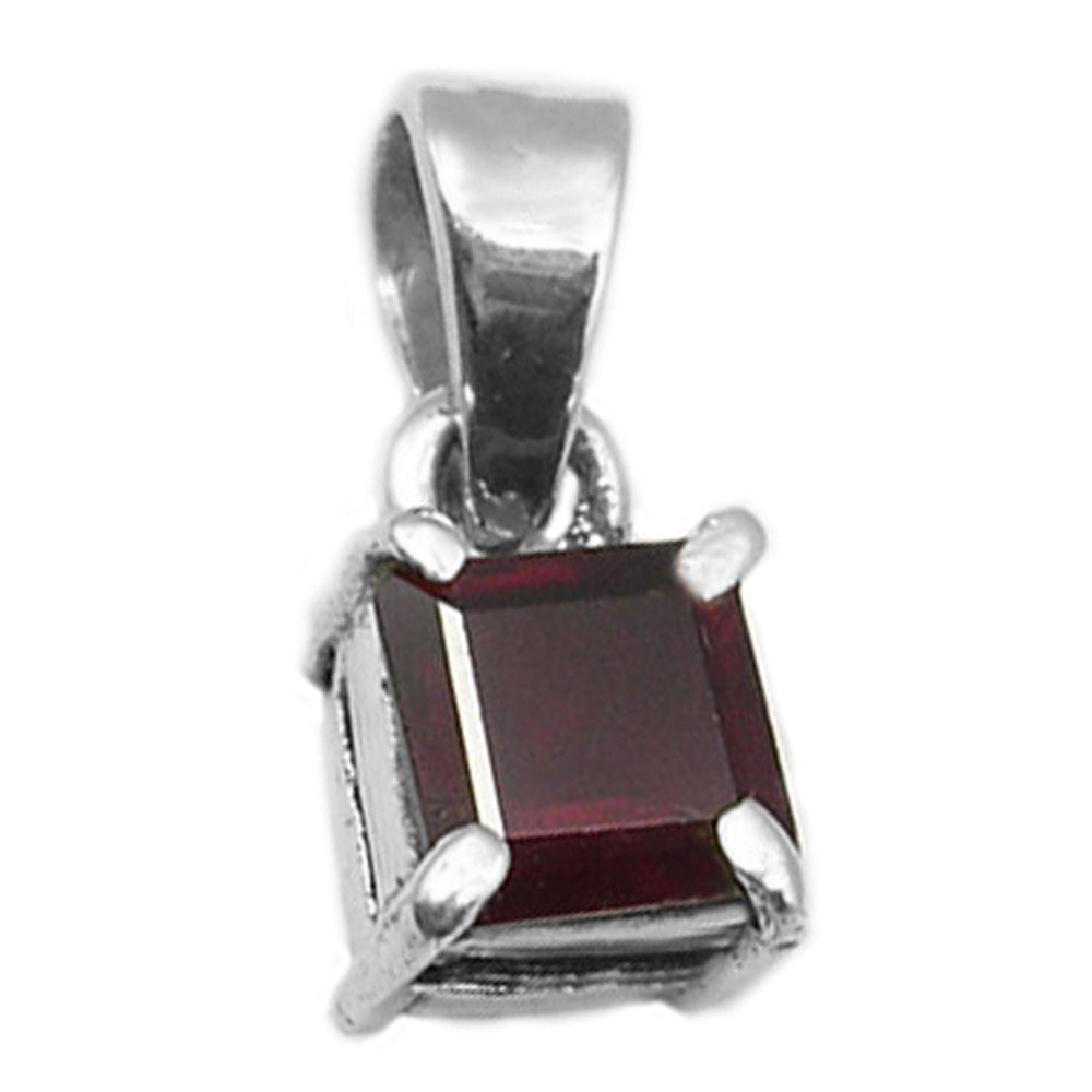 Garnet sterling silver pendant