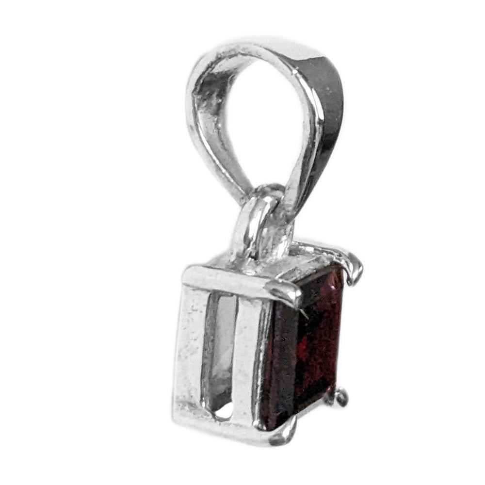 Garnet sterling silver pendant