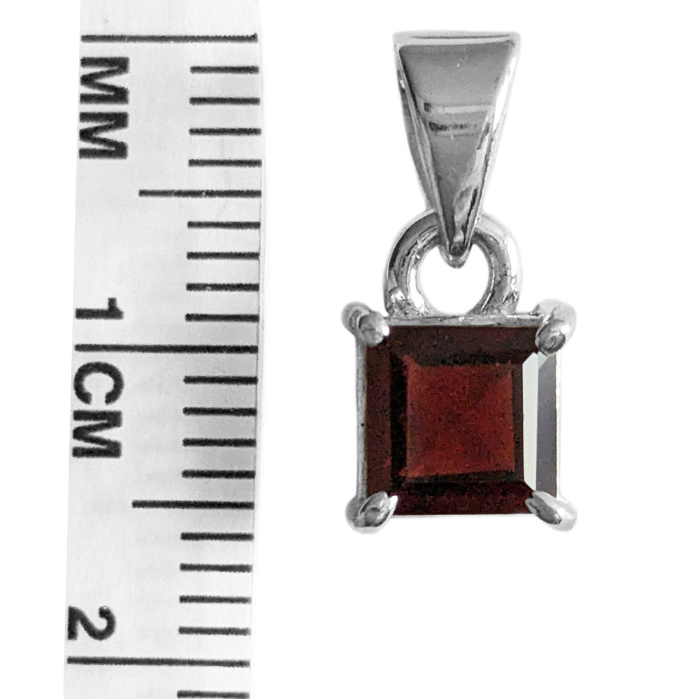 Garnet sterling silver pendant