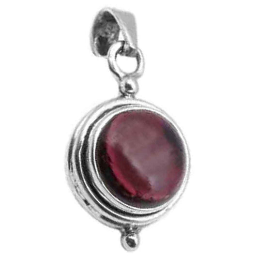 Garnet sterling silver pendant