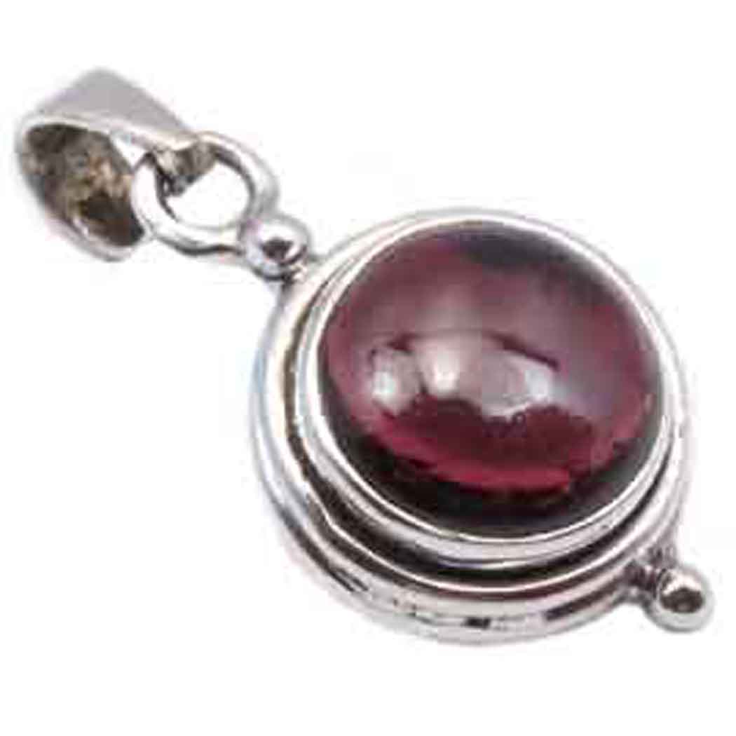 Garnet sterling silver pendant