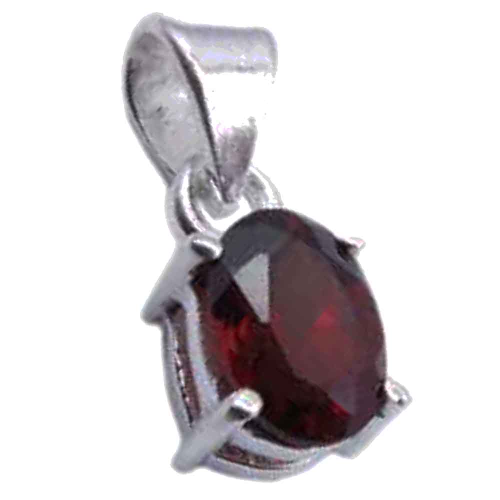 Garnet sterling silver pendant