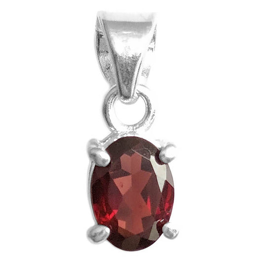 Pendentif grenat en argent massif 925