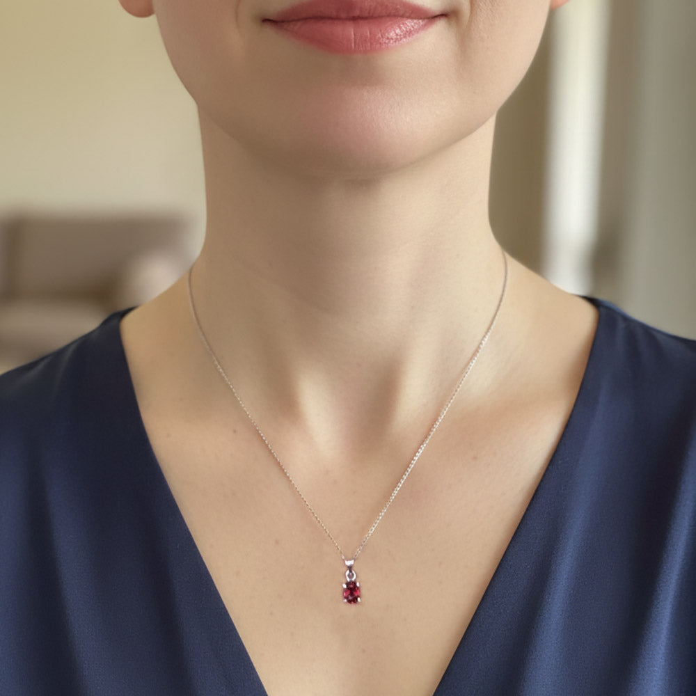 Pendentif grenat en argent massif 925