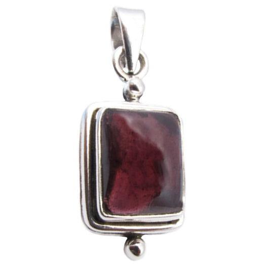 Garnet sterling silver pendant