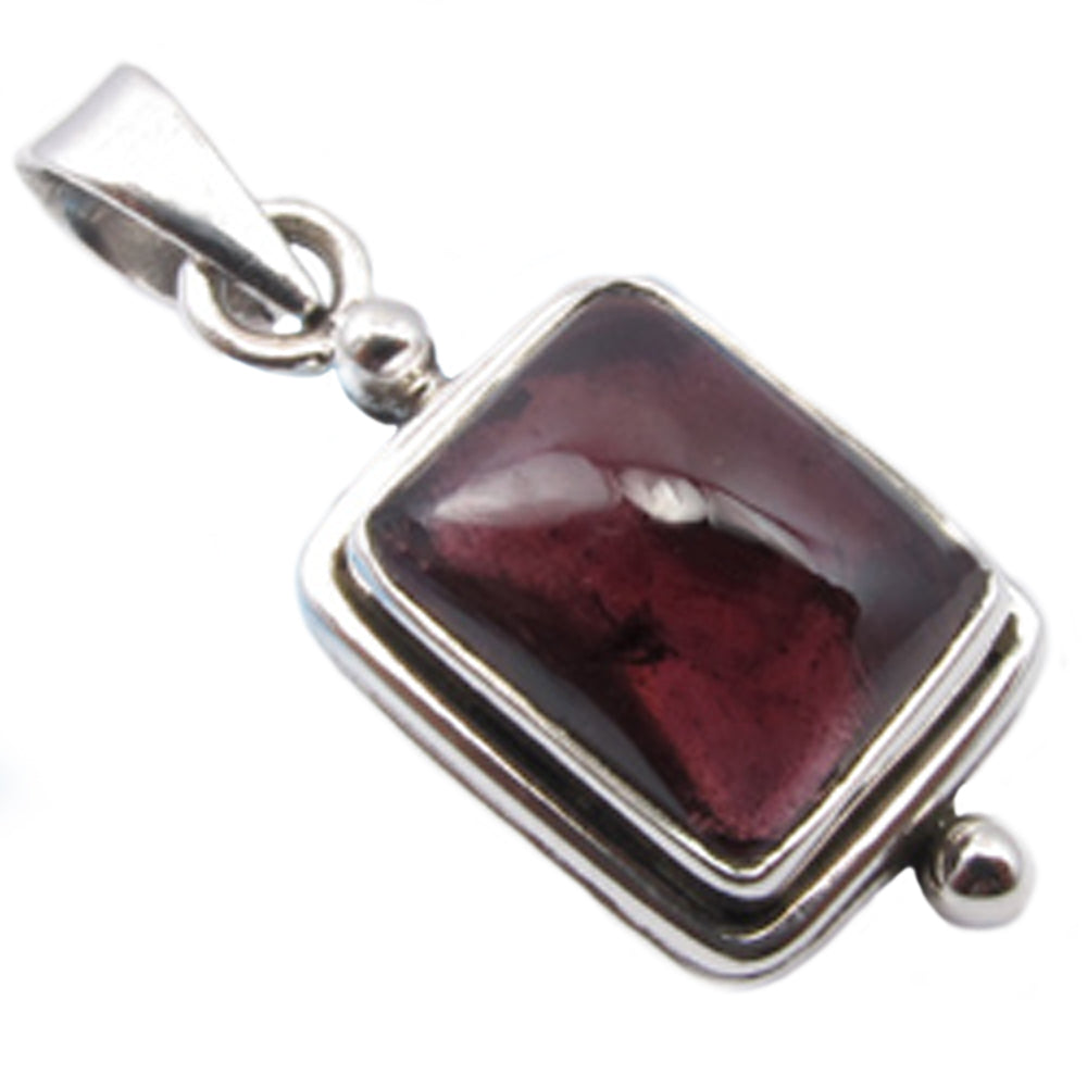 Garnet sterling silver pendant