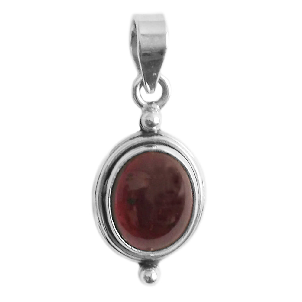 Garnet sterling silver pendant