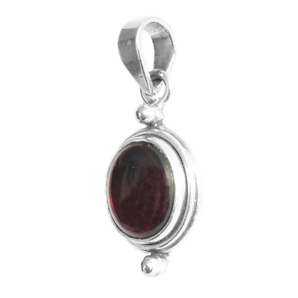 Garnet sterling silver pendant