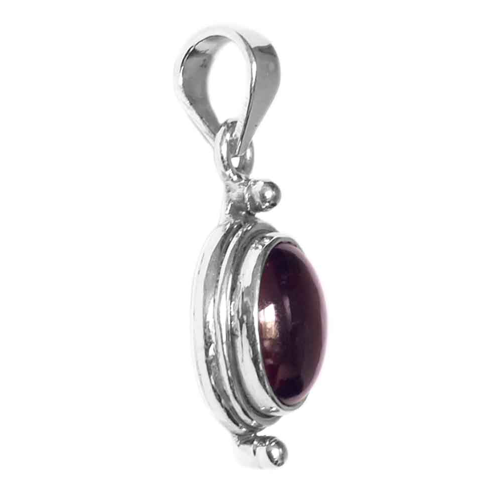 Garnet sterling silver pendant