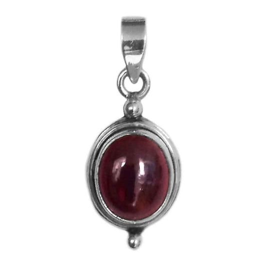 Garnet sterling silver pendant