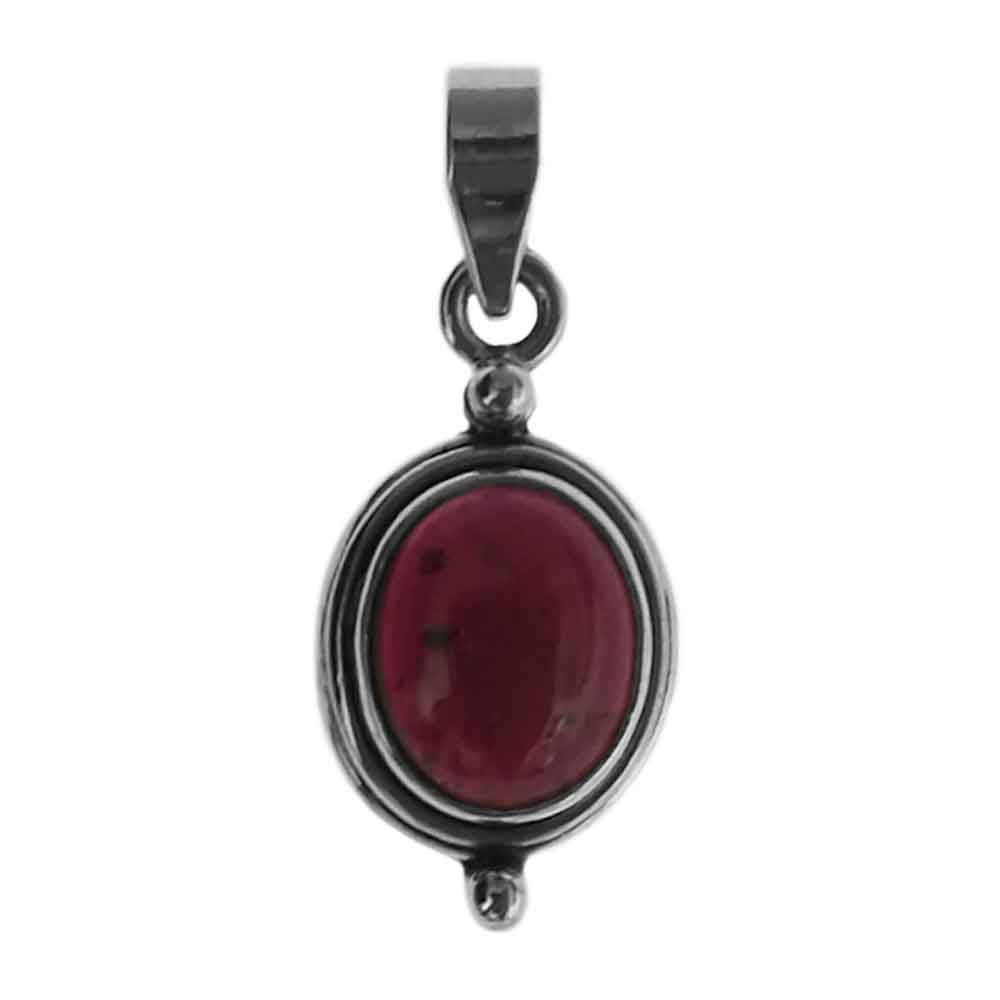 Garnet sterling silver pendant