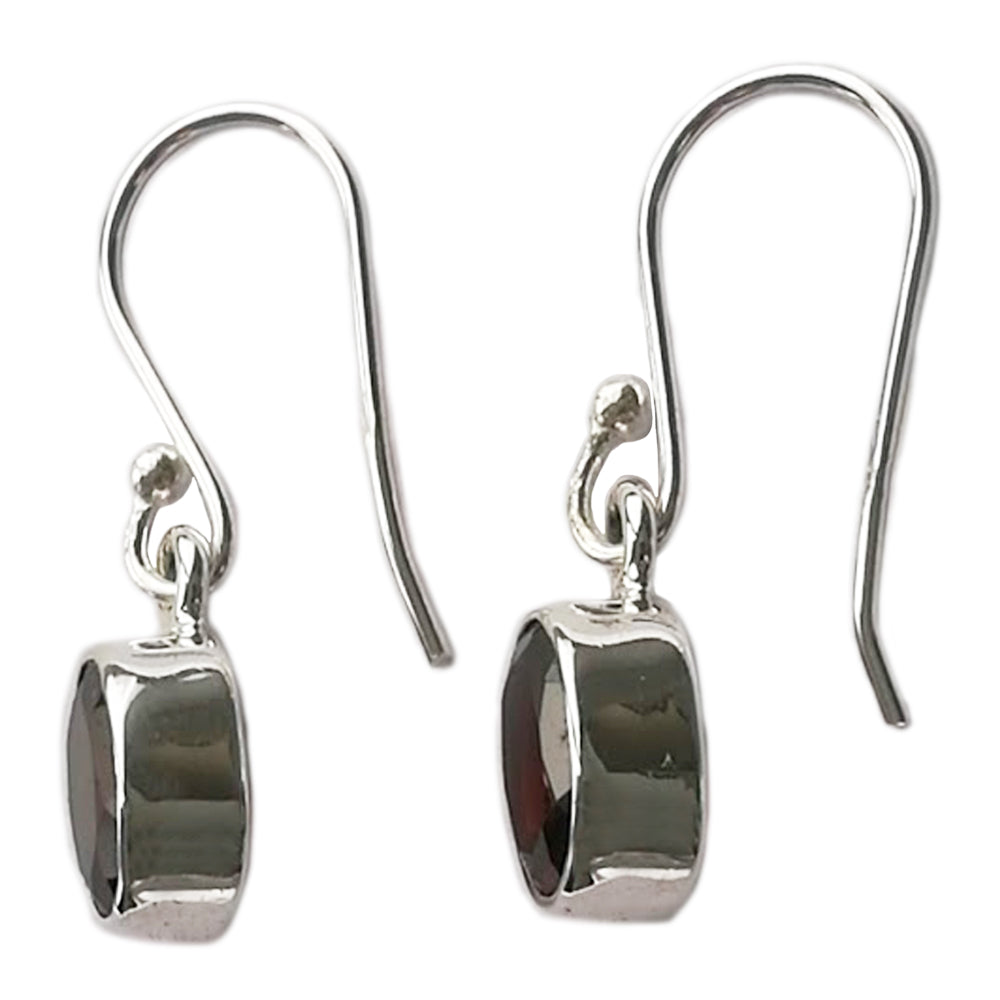 Boucles d’oreilles grenat en argent massif 925