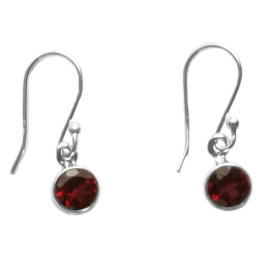 Boucles d’oreilles pendantes grenat en argent massif 925