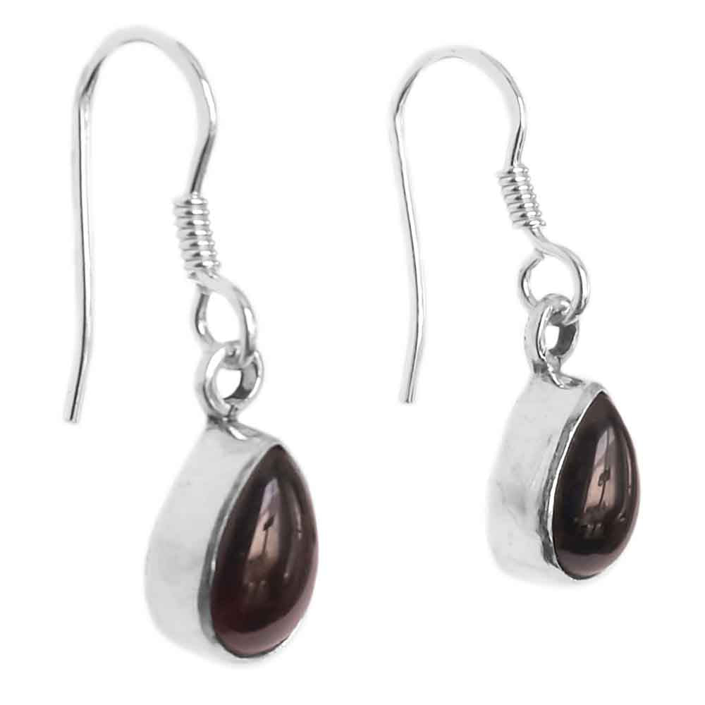 Boucles d’oreilles grenat en argent massif 925