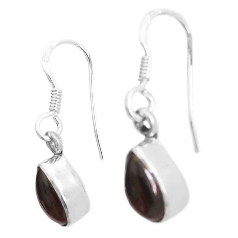 Boucles d’oreilles grenat en argent massif 925