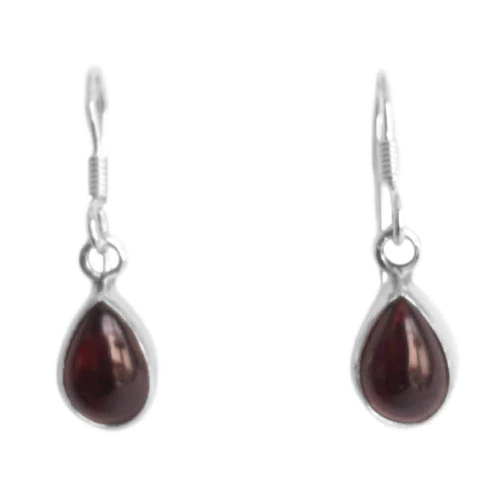 Boucles d’oreilles grenat en argent massif 925