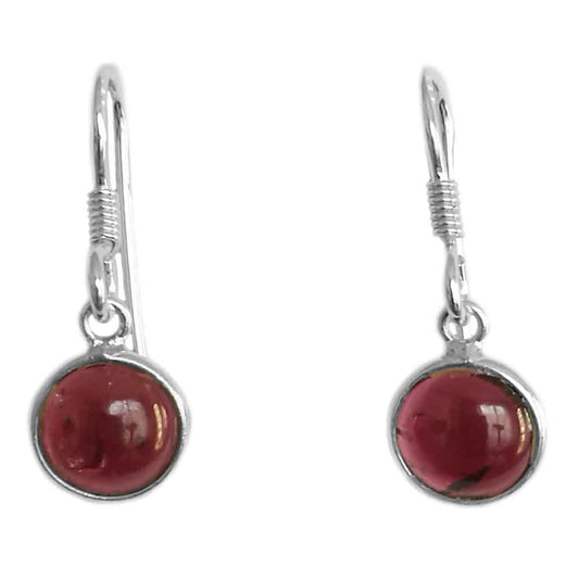 Boucles d’oreilles grenat en argent massif 925