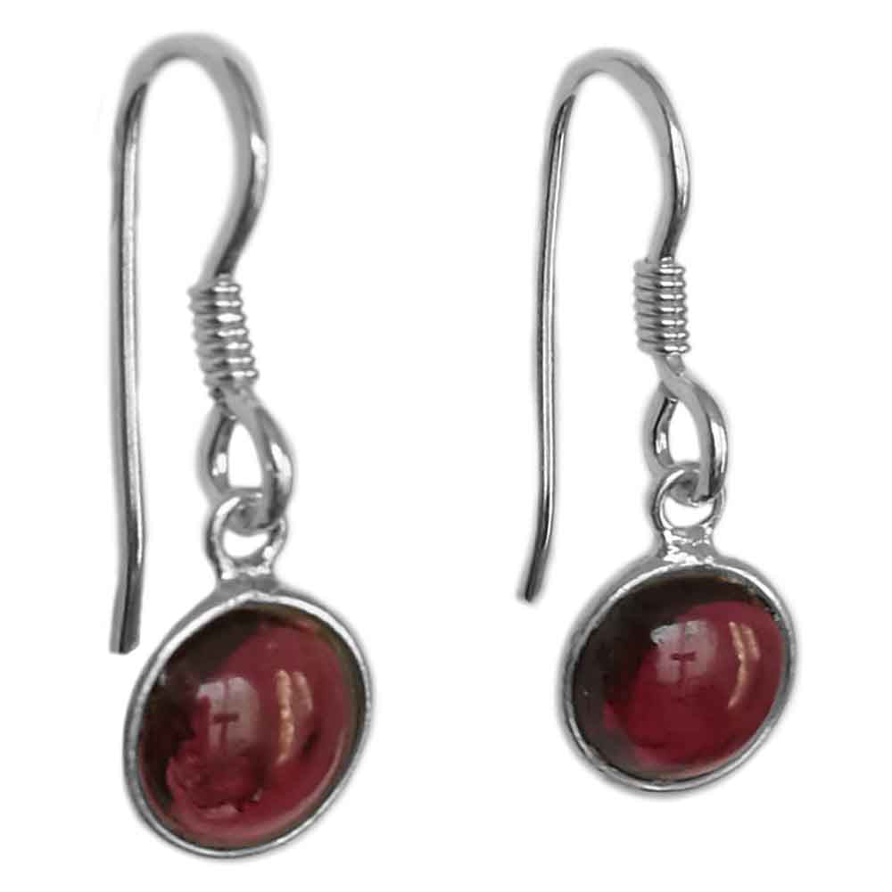 Boucles d’oreilles grenat en argent massif 925