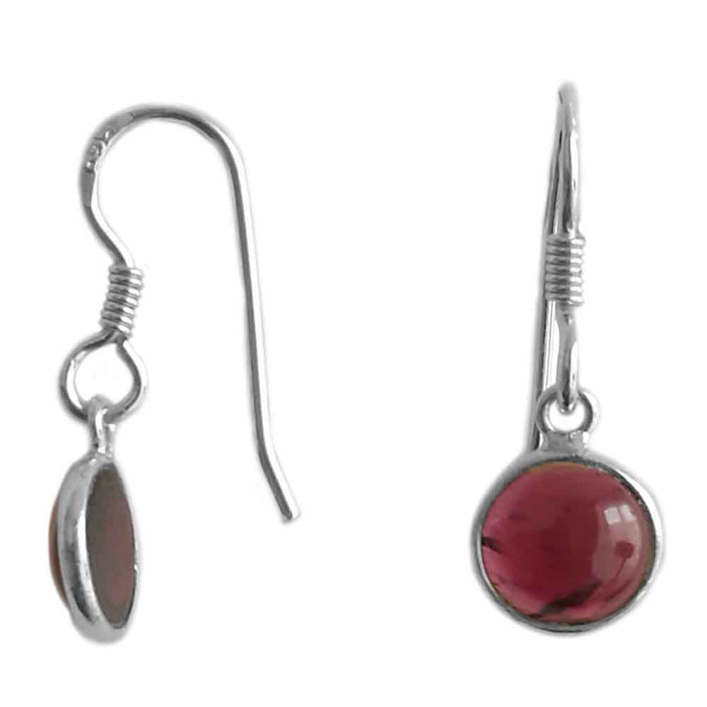 Boucles d’oreilles grenat en argent massif 925