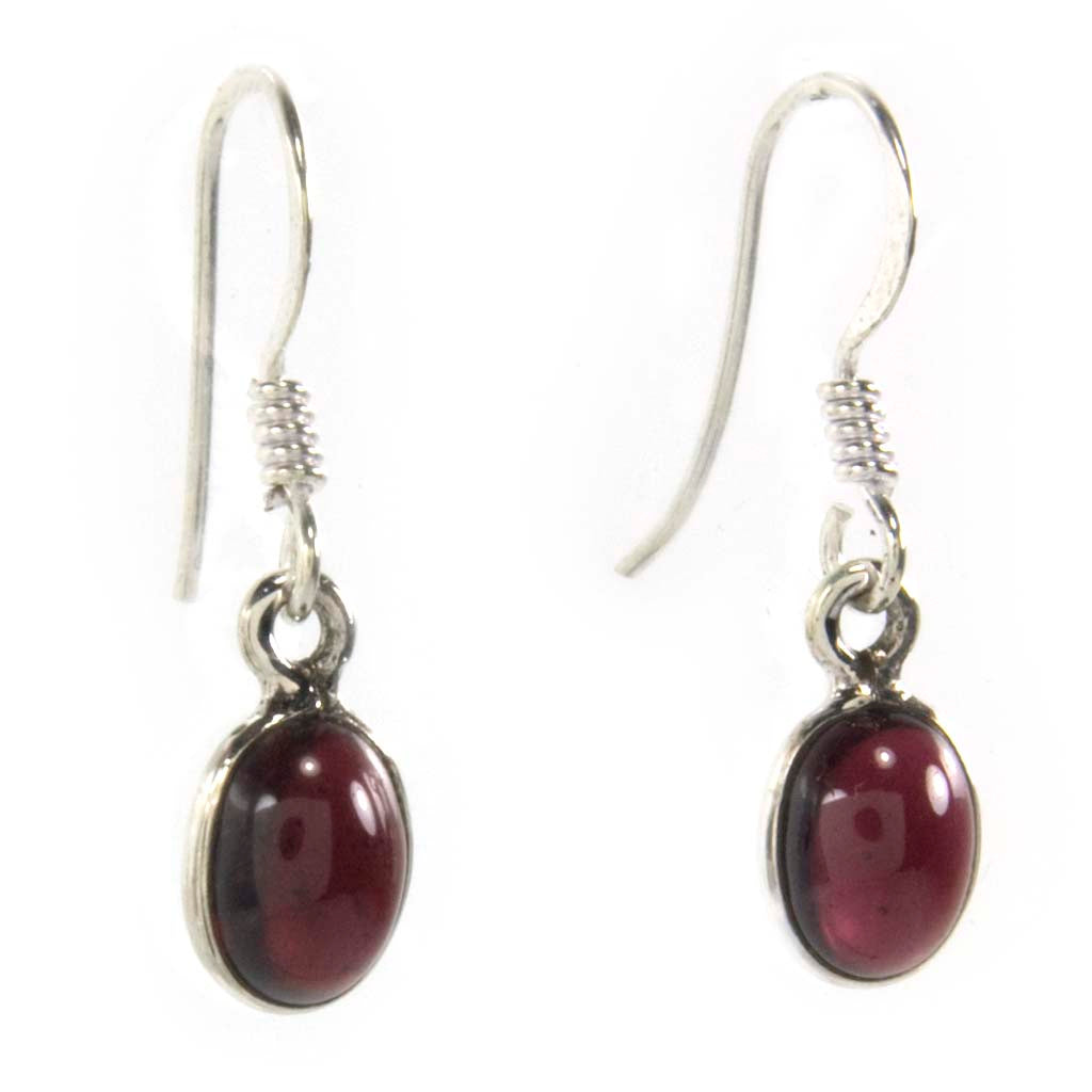 Garnet sterling silver earrings