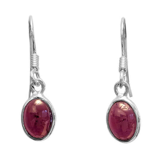 Boucles d’oreilles grenat naturel en argent massif 925