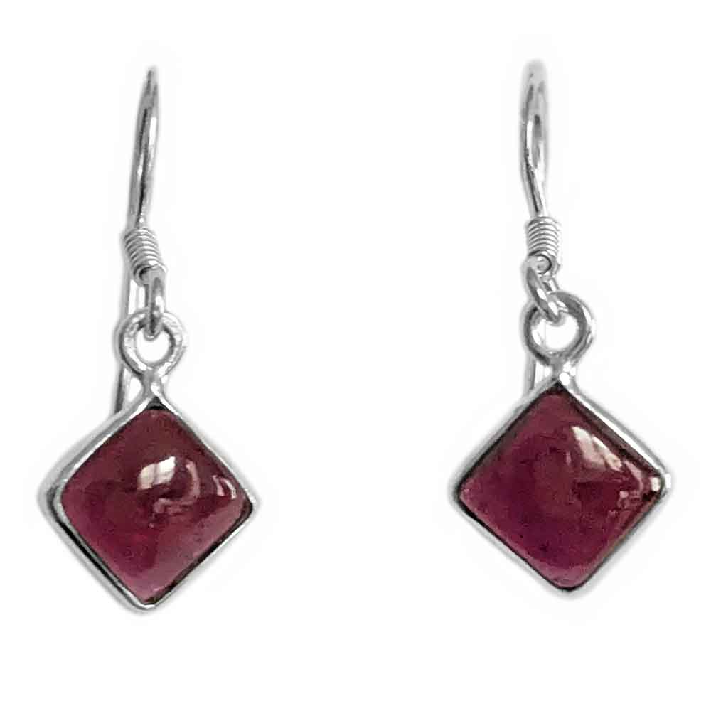 Boucles d’oreilles grenat en argent massif 925