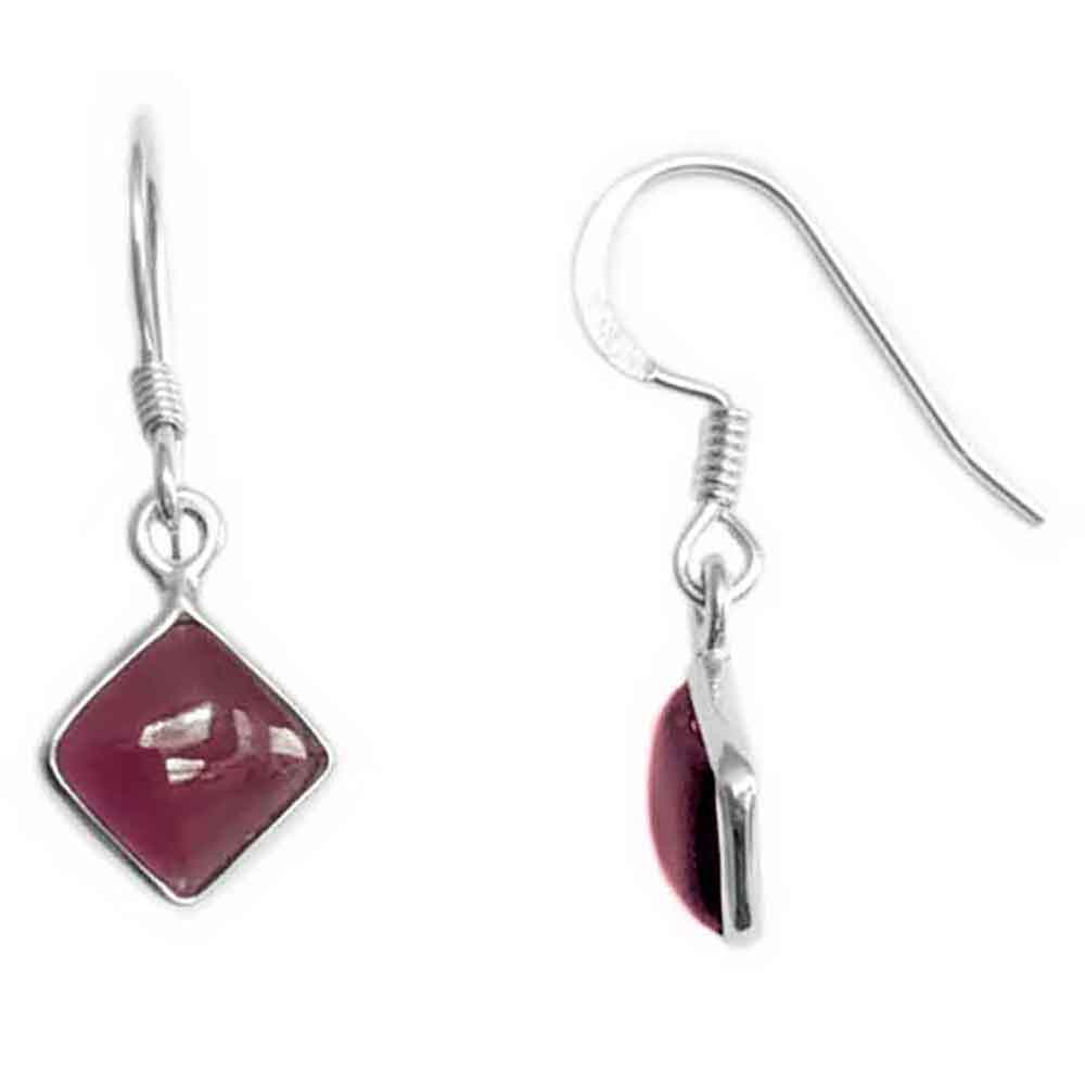 Boucles d’oreilles grenat en argent massif 925