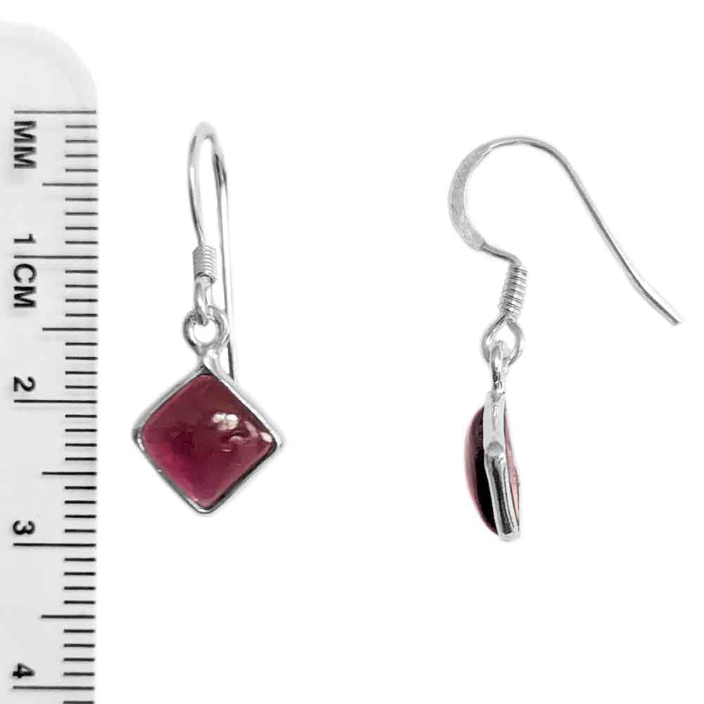 Boucles d’oreilles grenat en argent massif 925